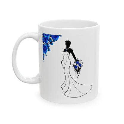 Blue Rose Bride Mug – Elegant Bridal & Wedding Gift Coffee Cup (11oz, 15oz)