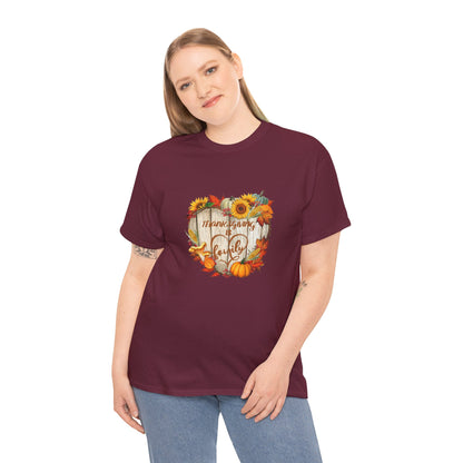 Thanksgiving Is Family T-Shirt – Pumpkin & Sunflower Fall Tee