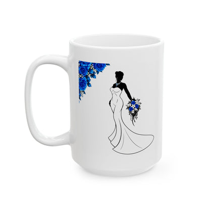 Blue Rose Bride Mug – Elegant Bridal & Wedding Gift Coffee Cup (11oz, 15oz)