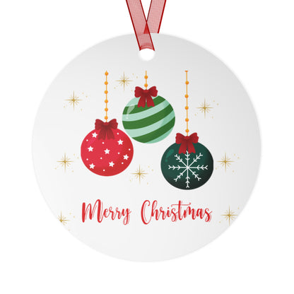 Merry Christmas Ornament – Festive Red & Green Holiday Baubles