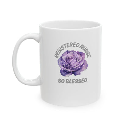 Registered Nurse So Blessed Mug – RN Floral Coffee Cup, Nurse Gift, 11oz or 15oz