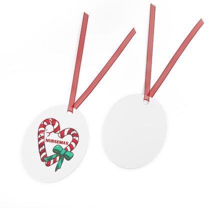 Nursemas Candy Cane Heart Metal Ornament – Holiday Gift for Nurses