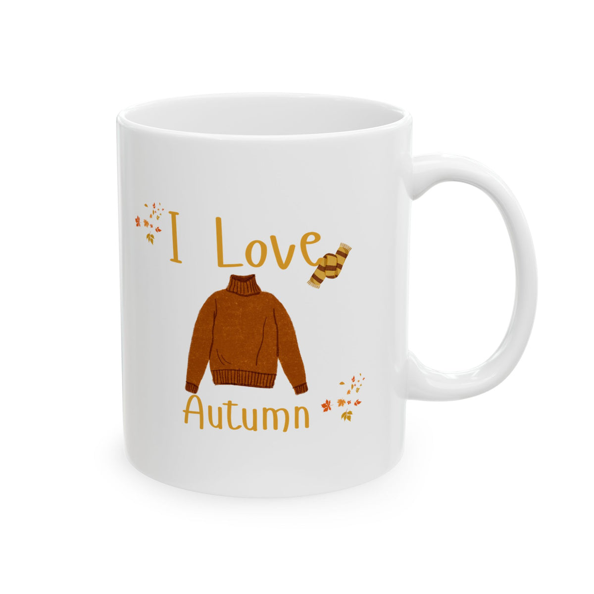 I Love Autumn Mug – Cozy Fall Sweater Coffee Cup (11oz, 15oz)