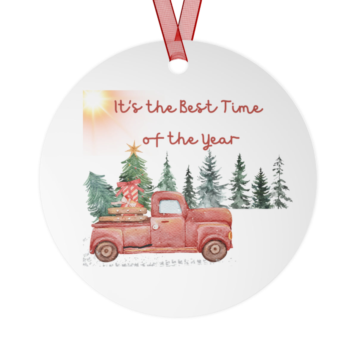 Christmas Truck Metal Ornament – Best Time of the Year