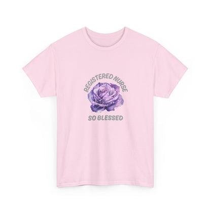 Registered Nurse So Blessed T-Shirt – Purple Rose RN Gift