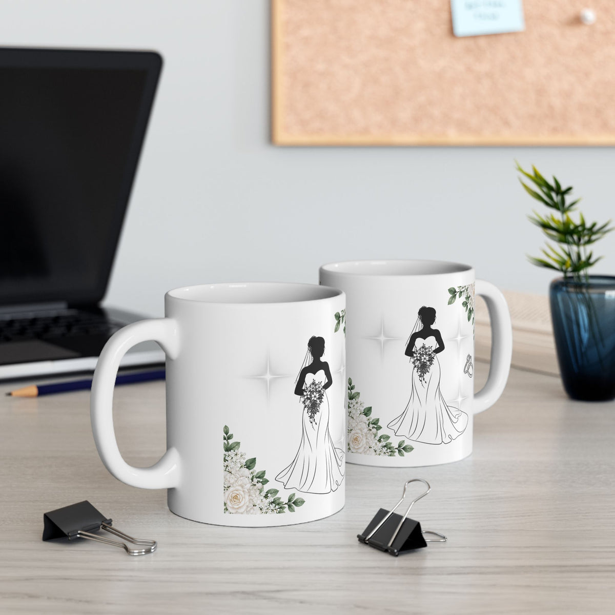 Bride & Wedding Rings Mug – Bridal Shower Coffee Cup (11oz, 15oz)