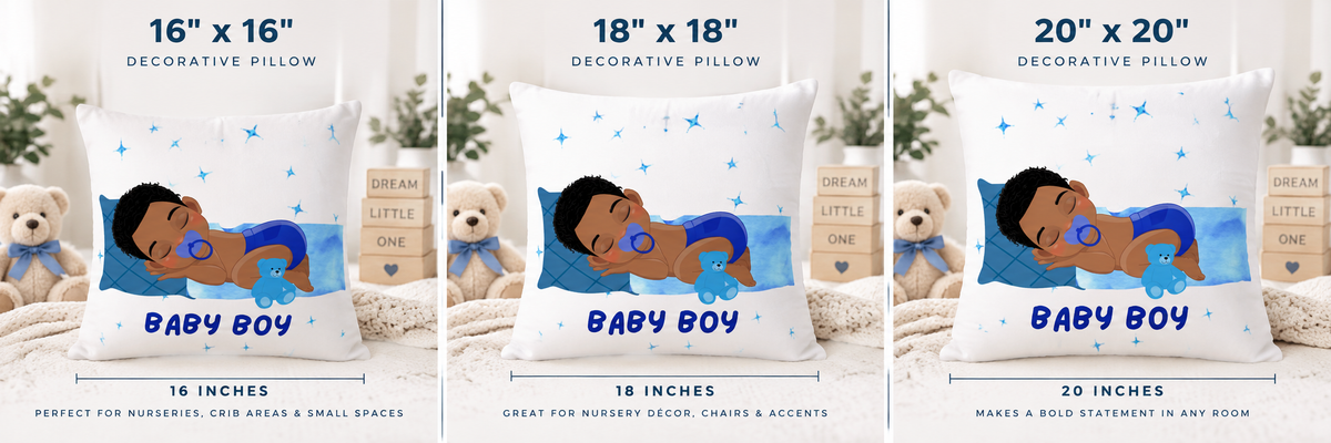 Baby Boy Nursery Pillow – Blue Baby Shower & Nursery Decor
