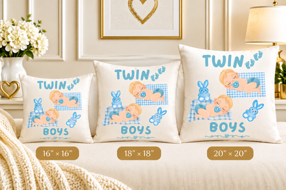 Twin Boys Nursery Pillow – Sweet Dreams