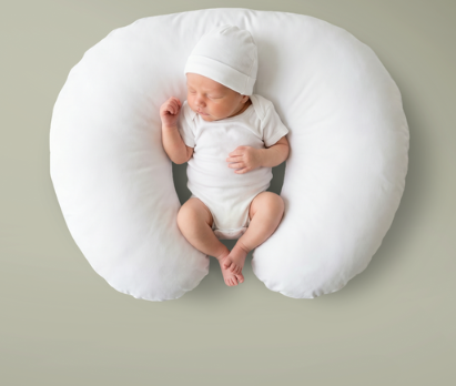 Baby Boy Nursing Pillow Cover – Blue Newborn Print