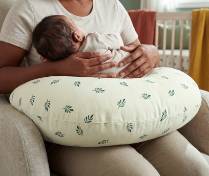 Baby Boy Nursing Pillow Cover – Blue Newborn Print