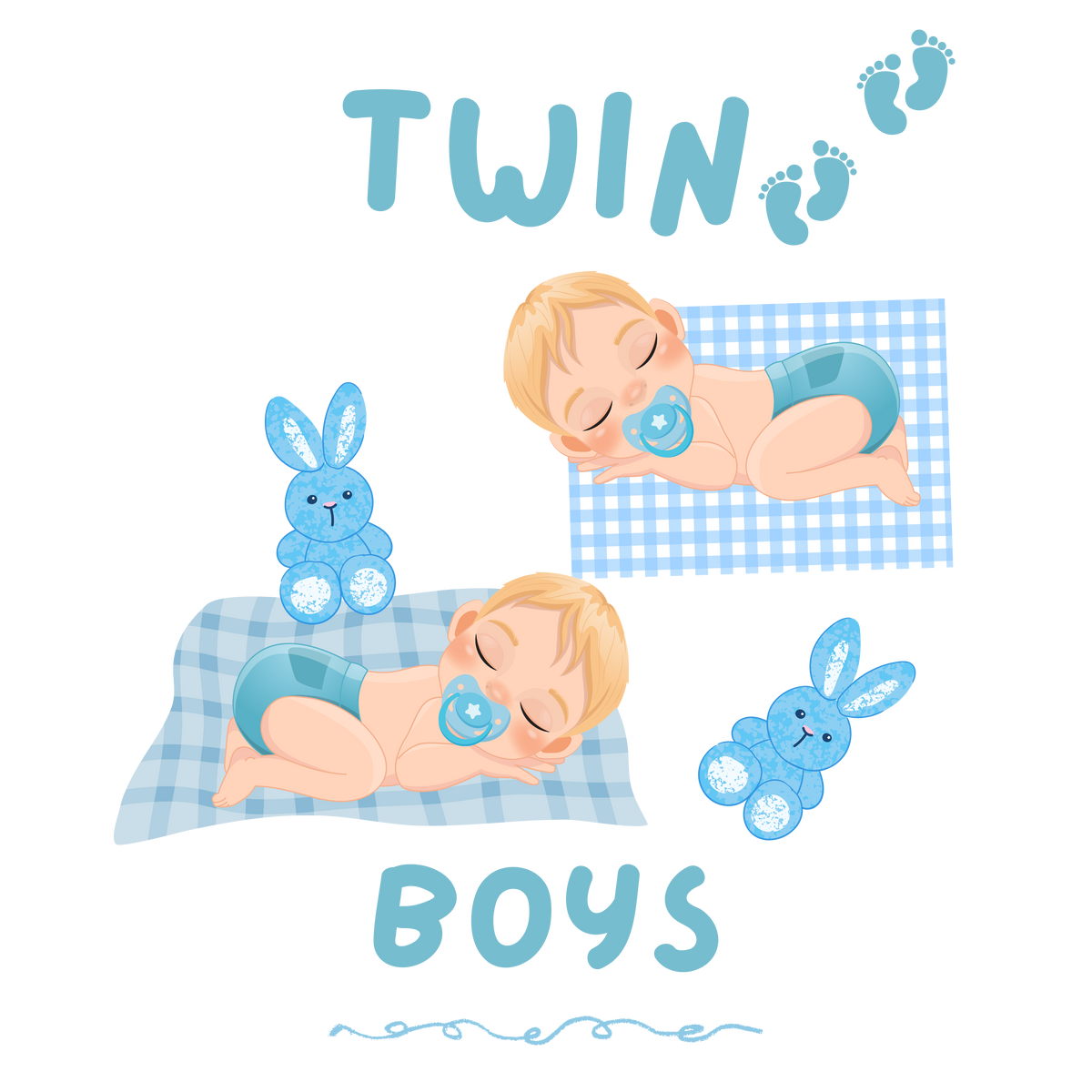 Twin Boys Nursery Pillow – Sweet Dreams
